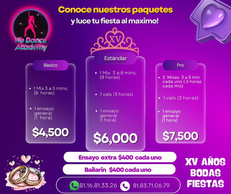 Paquetes Especiales - We Dance Academy